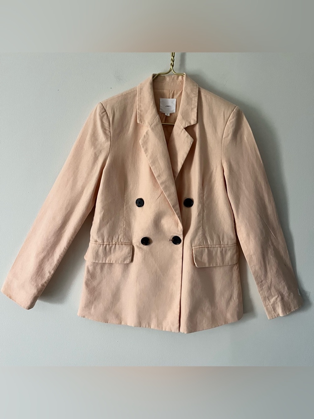 a loves a Women’s Double-Breasted Blazer Jacket in Light Pastel Peach Small